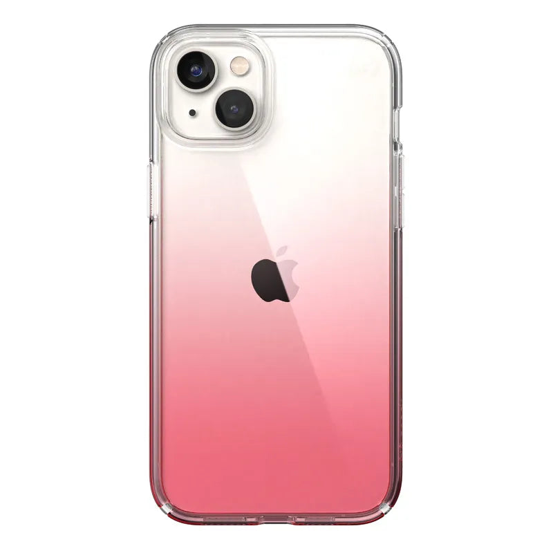 Speck Presidio Perfect-Clear + Ombre - iPhone 15 Plus / 14 Plus dėklas su MICROBAN danga (Skaidrus / Vintage Rose Fade)