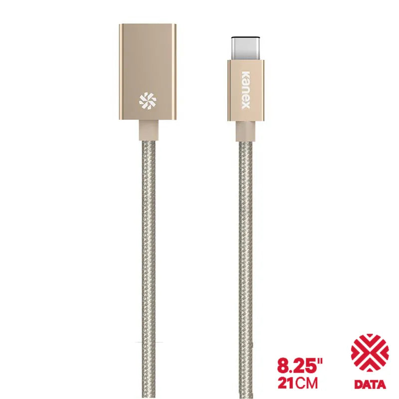 Kanex DuraBraid™ adapteris – USB-C į USB 3.0 A tipo aliumininis adapteris (auksinis)
