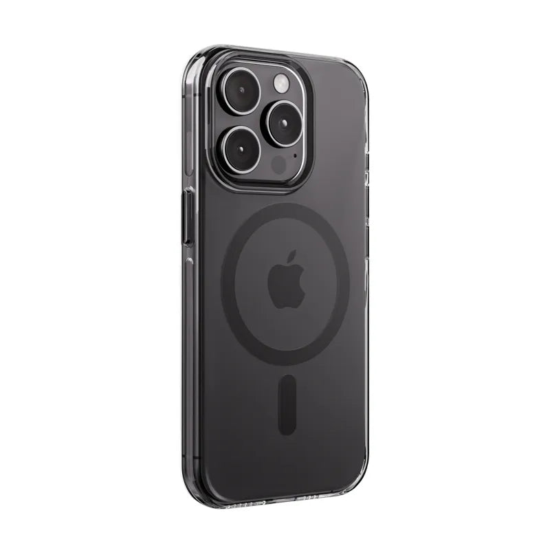 Crong Clear MAG Pro – MagSafe dėklas, skirtas iPhone 15 Pro (juodas)