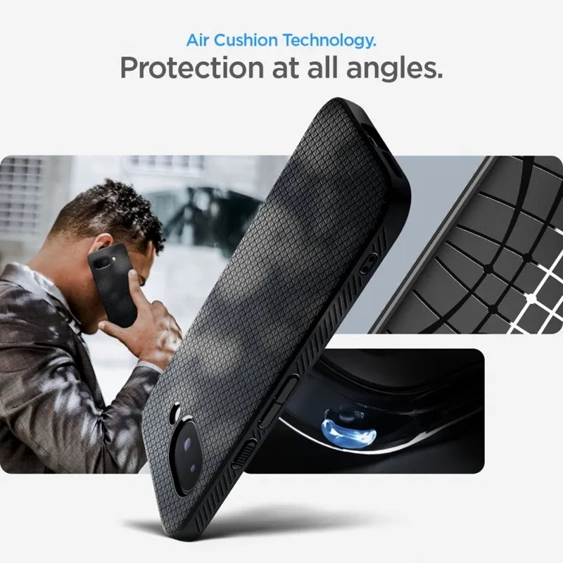 Spigen Liquid Air – dėklas Google Pixel 9a (matinė juoda)