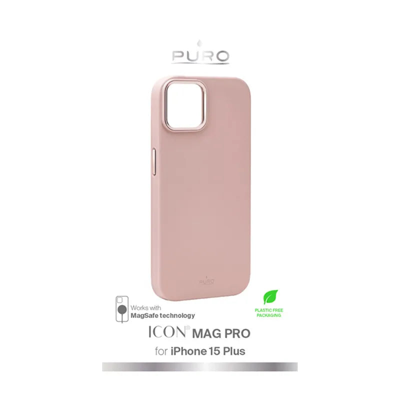 PURO ICON MAG PRO – Dėklas iPhone 15 Plus MagSafe (Rožinis)