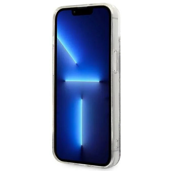 Karl Lagerfeld Monogram Liquid Glitter – dėklas, skirtas iPhone 14 (juodas)