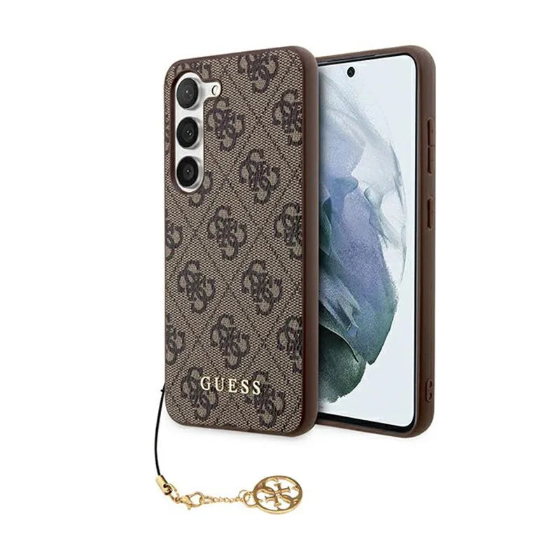 Guess 4G Charms kolekcija – dėklas Samsung Galaxy A35 5G (ruda)