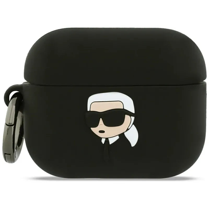 Karl Lagerfeld Silicone Karl Head 3D dėklas – Apple AirPods Pro 3 (juodas)