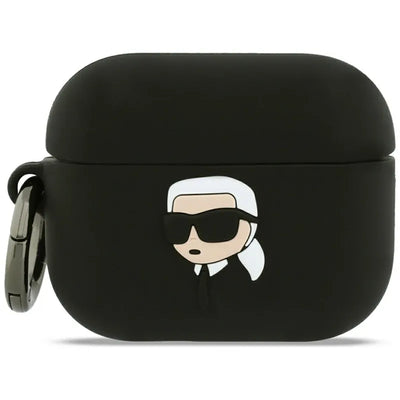 Karl Lagerfeld Silicone Karl Head 3D dėklas – Apple AirPods Pro 3 (juodas)