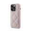 Guess Quilted Metal Logo – dėklas „iPhone 15 Pro“ (rožinis)