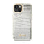 Guess Croco Collection – dėklas iPhone 14 Plus (sidabrinis)