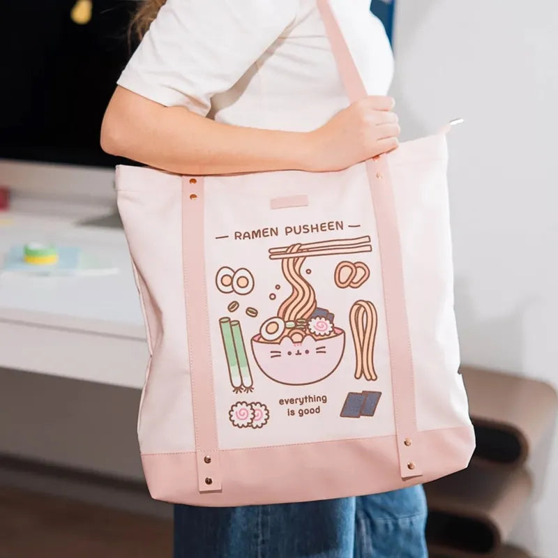 Pusheen – medžiaginis krepšys per petį iš „Sushi Roll“ kolekcijos 40x42 cm