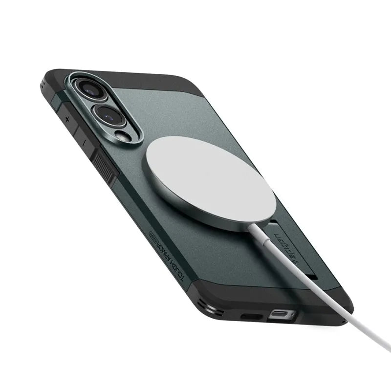 Spigen Tough Armor MagSafe – dėklas Samsung Galaxy S25 Edge (Abyss Green)