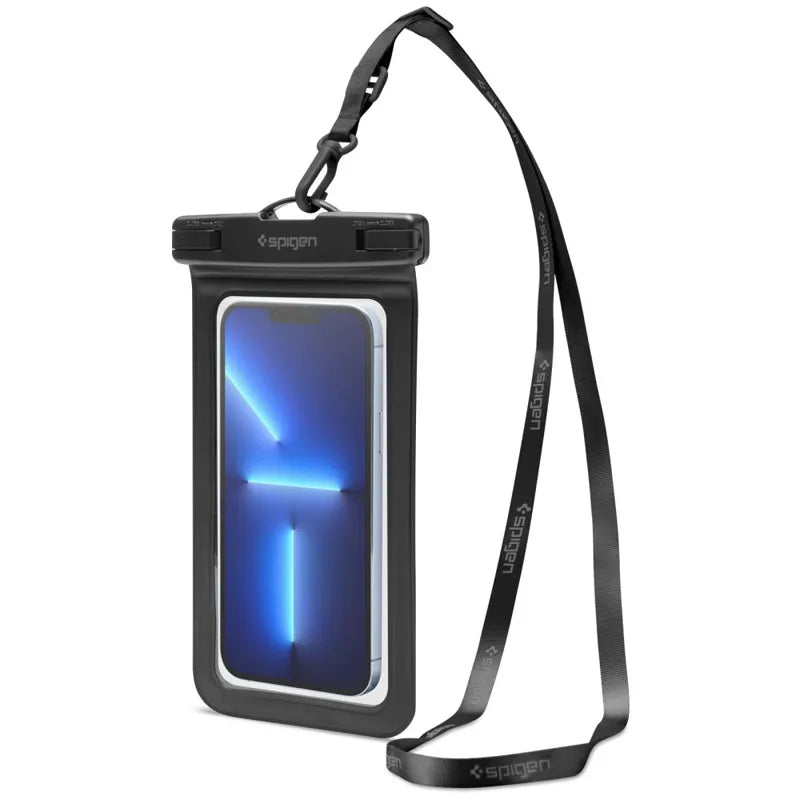Spigen A601 universalus vandeniui atsparus dėklas - dėklas išmaniesiems telefonams iki 6,9 colio (juodas)