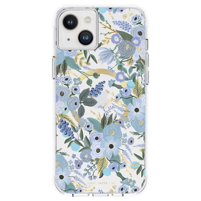 Rifle Paper Clear MagSafe - dėklas iPhone 14 Plus (Garden Party Blue)