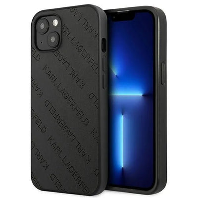 Karl Lagerfeld Perforated Allover - Dėklas iPhone 13 mini telefonui (juodas)