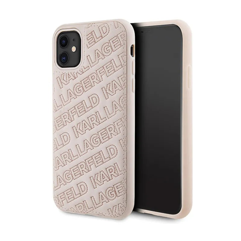 Karl Lagerfeld Quilted K Pattern – dėklas „iPhone 11“ (rožinis)