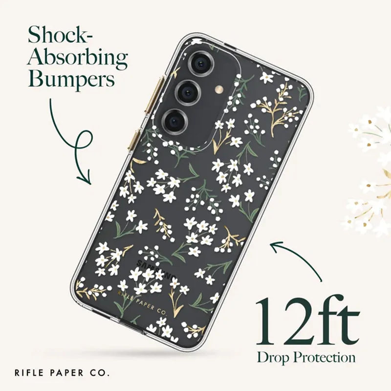 Rifle Paper Clear – Samsung Galaxy S24+ dėklas (Petite Fleurs)