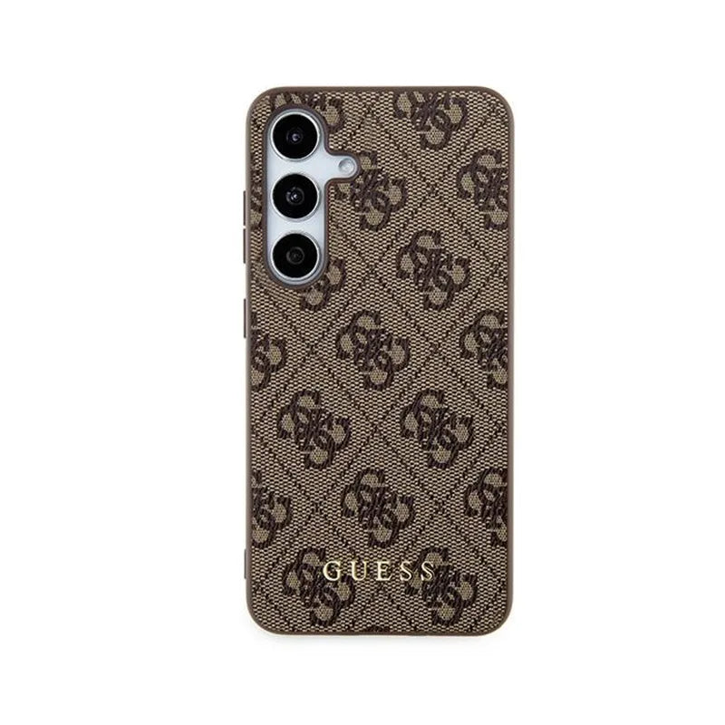 Guess 4G Metal Gold Logo – dėklas Samsung Galaxy S24 (rudas)