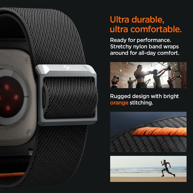 Spigen Lite Fit „Pro“ – dėklas su dirželiu, skirtas Apple Watch Ultra 1/2 49 mm (matinė juoda)