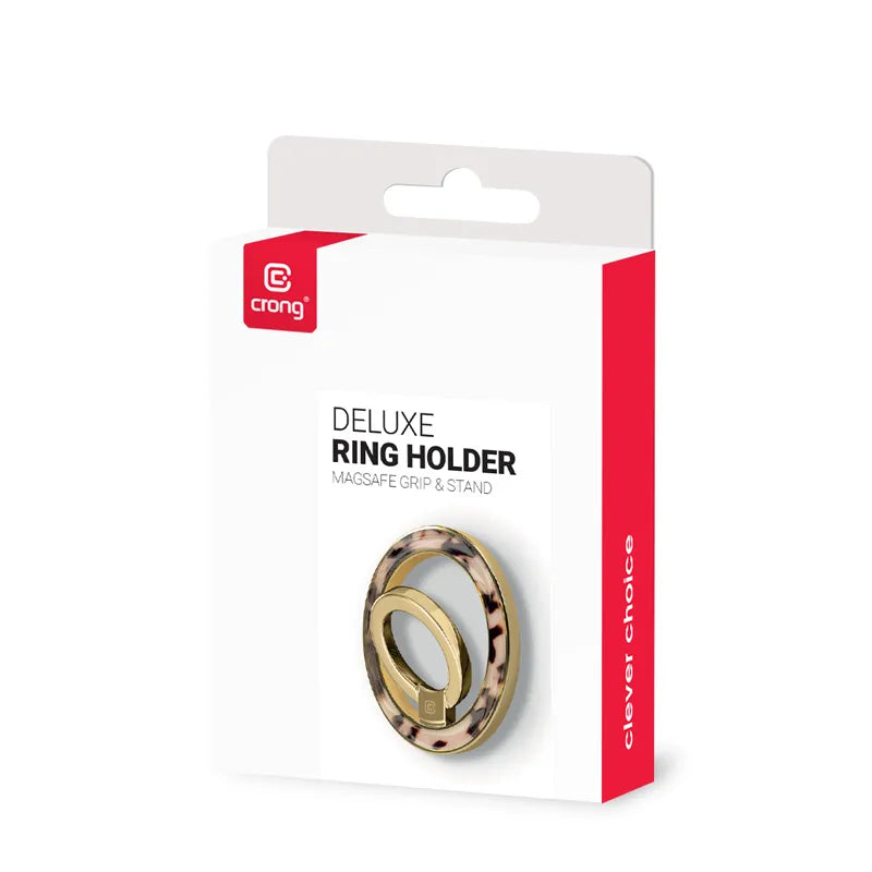 Crong Deluxe RING Holder – MagSafe magnetinis telefono laikiklis (Blonde Tortoise)