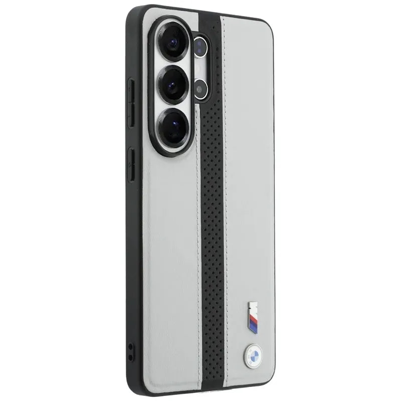 BMW M Perforated Stripe Logo MagSafe – Dėklas, skirtas Samsung Galaxy S26 Ultra (pilkas)