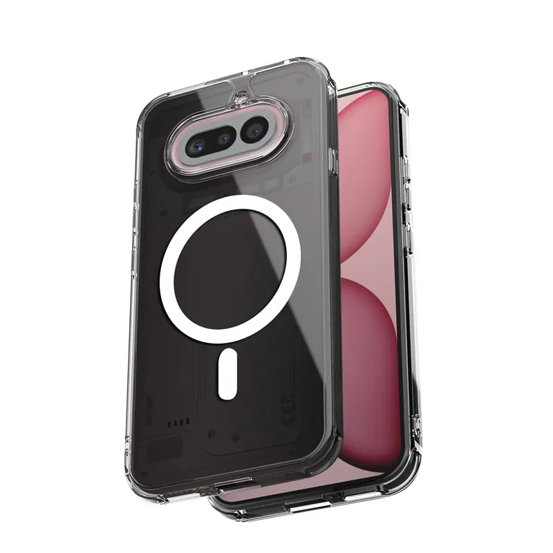 Crong Hybrid Clear Magnetic – MagSafe dėklas, skirtas Nothing Phone 4a (skaidrus)