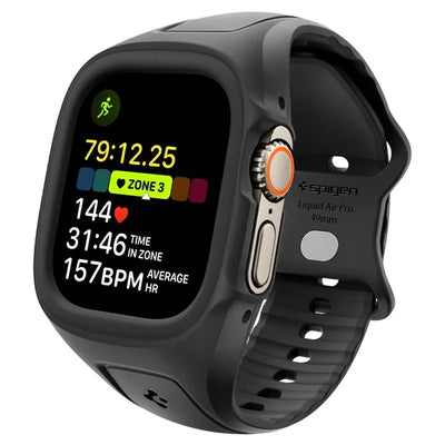 „Spigen Liquid Air Pro“ – dirželis su dėklu, skirtas „Apple Watch Ultra 49 mm“ (juodas)