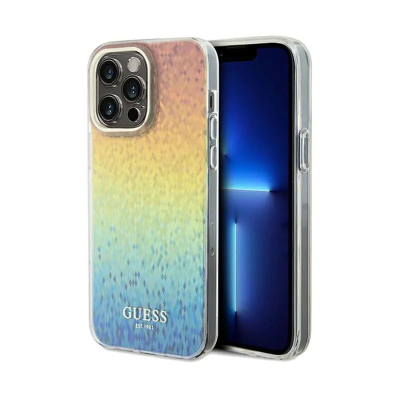Guess IML Faceted Mirror Disco Iridescent - Dėklas iPhone 13 Pro Max (vaivorykštinis)