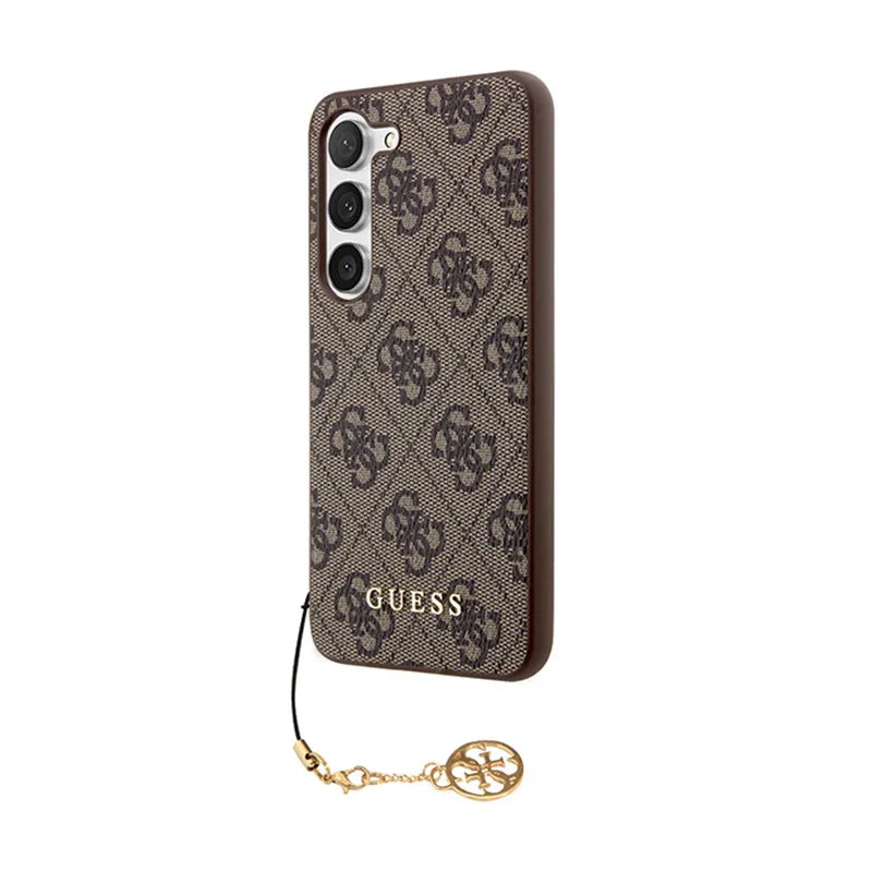 Guess 4G Charms kolekcija – dėklas Samsung Galaxy A35 5G (ruda)