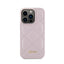 Guess Quilted Metal Logo – dėklas „iPhone 15 Pro“ (rožinis)