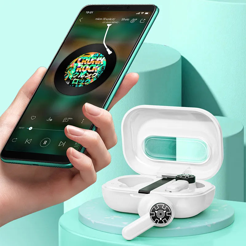 WEKOME VA06 Vanguard Series – „Bluetooth V5.2“ TWS belaidės ausinės su įkrovimo dėklu (baltos)