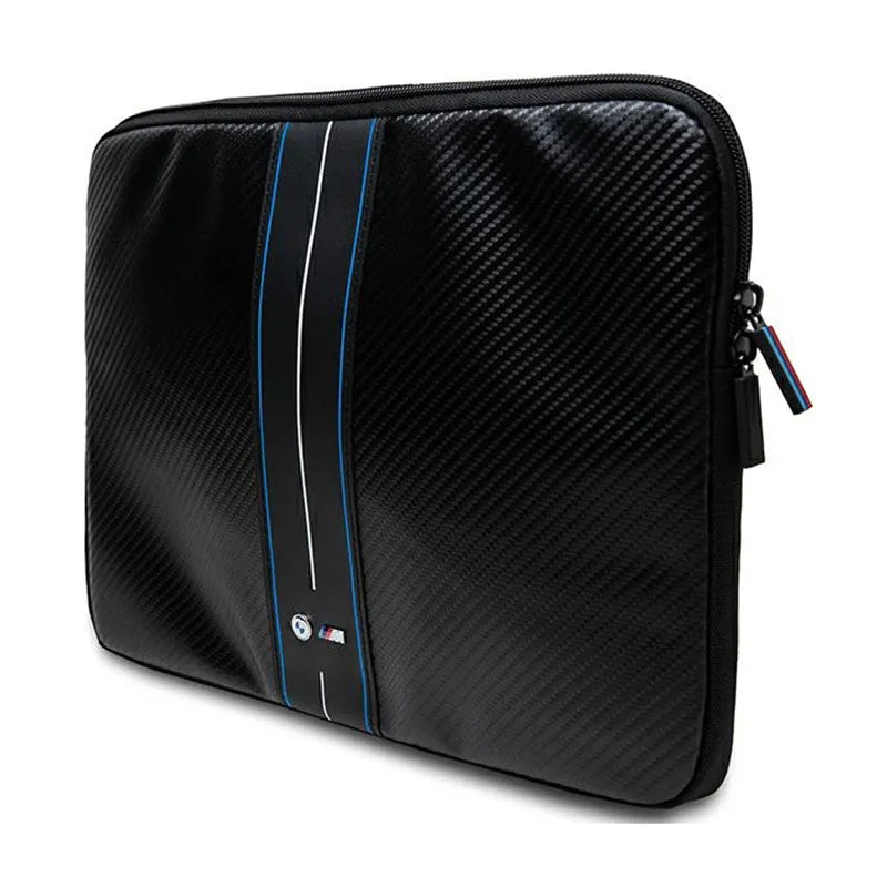 BMW Carbon Blue Stripes Sleeve – dėklas 15" / 16" nešiojamajam kompiuteriui (juodas)