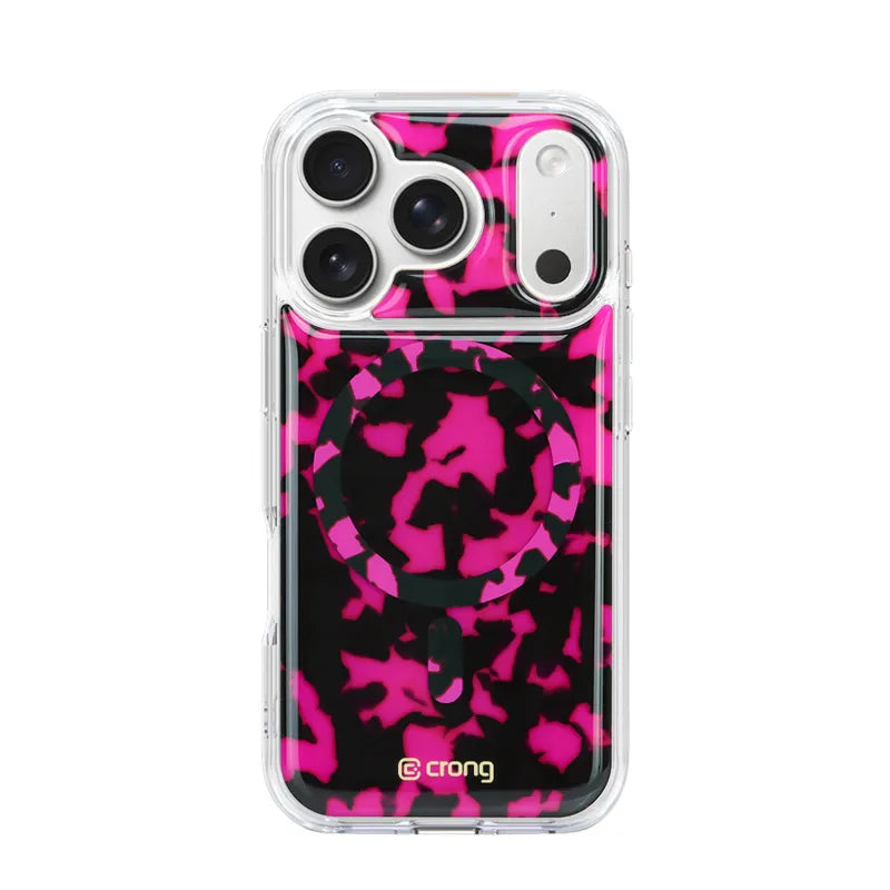 Crong Deluxe MAG Cover – „iPhone 17 Pro“ MagSafe dėklas („Pink Tortoise“)
