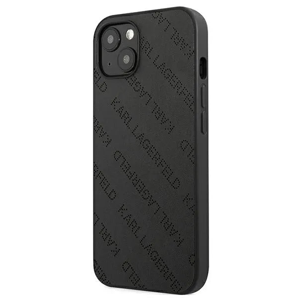 Karl Lagerfeld Perforated Allover - Dėklas iPhone 13 mini telefonui (juodas)