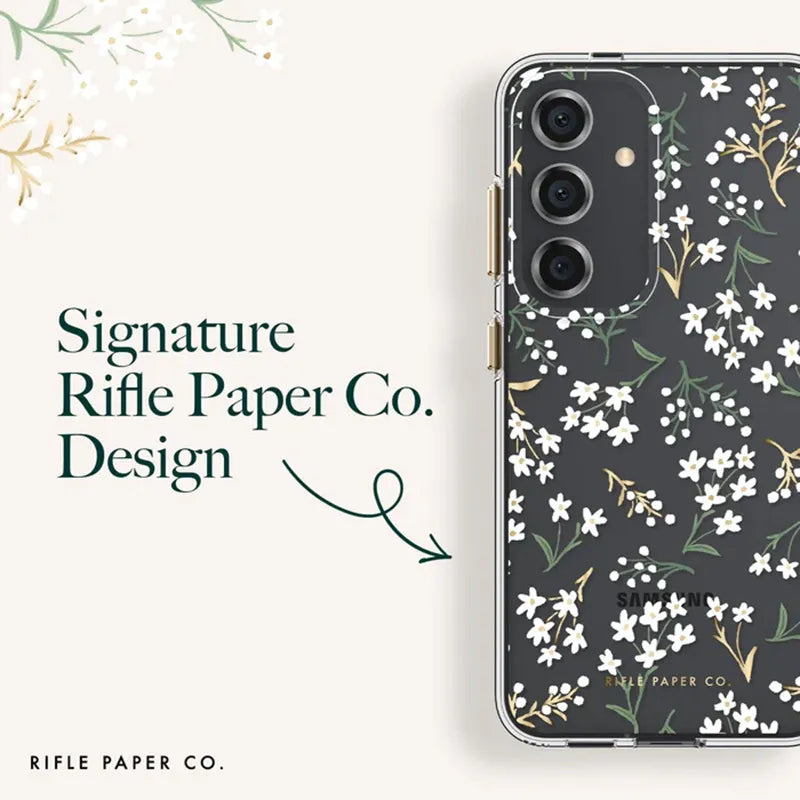 Rifle Paper Clear – Samsung Galaxy S24+ dėklas (Petite Fleurs)
