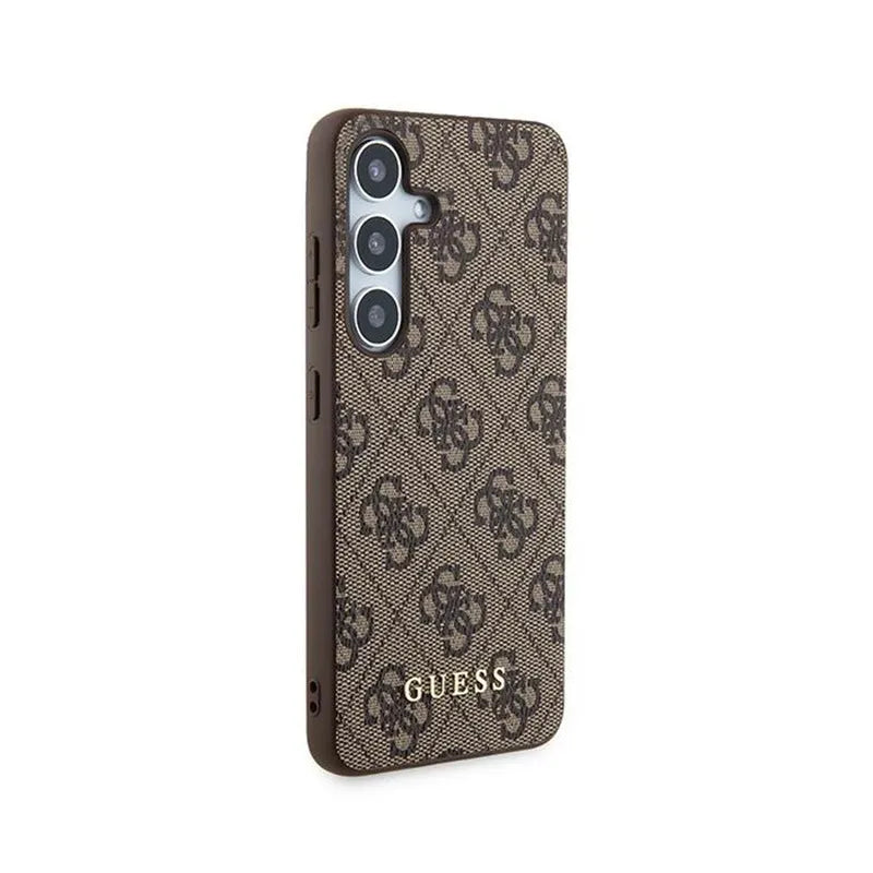 Guess 4G Metal Gold Logo – dėklas Samsung Galaxy S24 (rudas)
