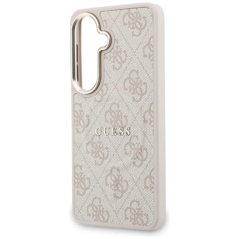 Guess 4G Embossed Ring MagSafe – Samsung Galaxy S26 dėklas (rožinis)