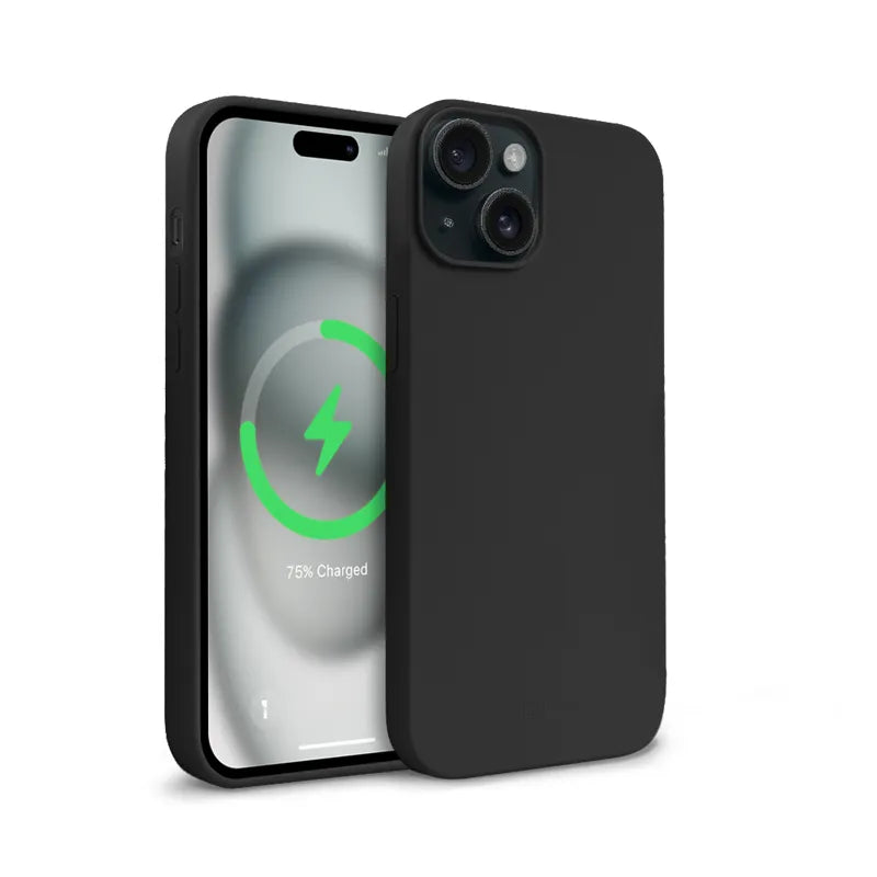 Crong Color Cover Magnetic – „iPhone 15 Plus“ dėklas su „MagSafe“ (juodas)