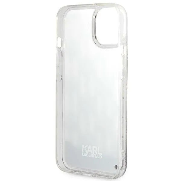 Karl Lagerfeld Monogram Liquid Glitter – dėklas, skirtas iPhone 14 (juodas)