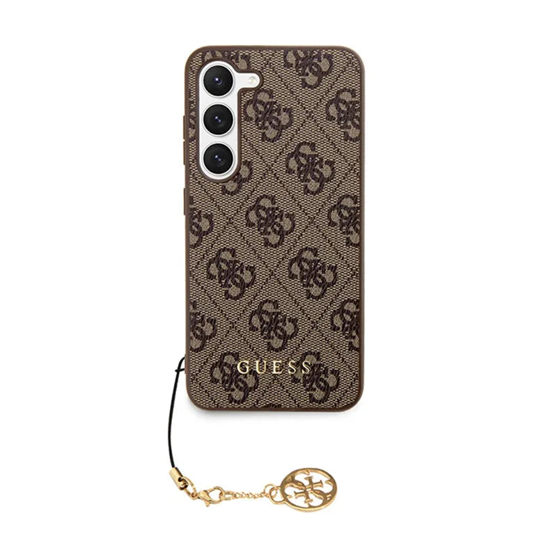 Guess 4G Charms kolekcija – dėklas Samsung Galaxy A35 5G (ruda)