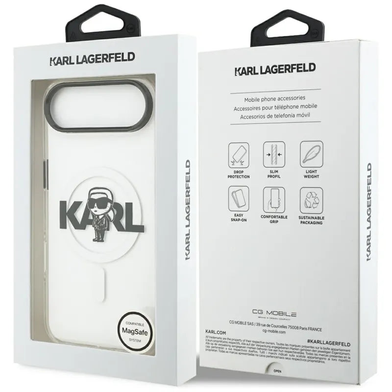Karl Lagerfeld IML Karl Sketch Logo MagSafe - Dėklas iPhone Air (skaidrus)