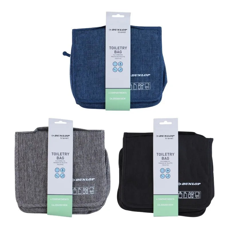 Dunlop – kelioninė kosmetinė su pakabinamu kabliuku 25x20x10 cm (juoda)