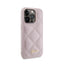 Guess Quilted Metal Logo – dėklas „iPhone 15 Pro“ (rožinis)