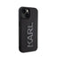 Karl Lagerfeld 3D Rubber Glitter Logo dėklas, skirtas iPhone 15 (juodas)