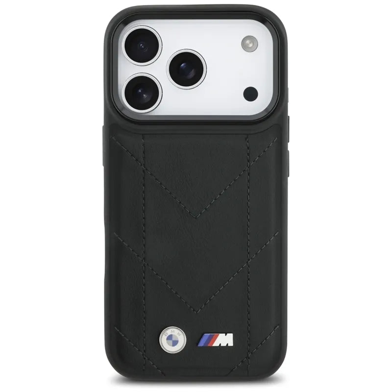 BMW M Quilted Logo MagSafe – iPhone 17 Pro dėklas (juodas)