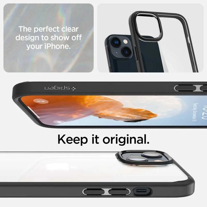 Spigen Ultra Hybrid – dėklas iPhone 15 Plus / iPhone 14 Plus (juodas)