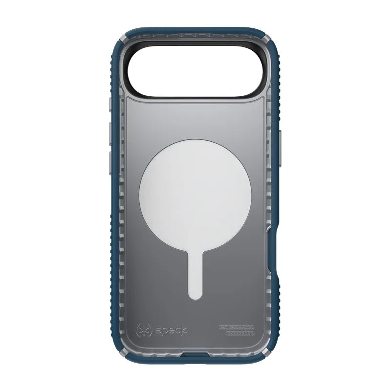 Speck Presidio2 Grip MagSafe – dėklas iPhone Air (Deep Sea / Silver Metallic / Spell Blue)