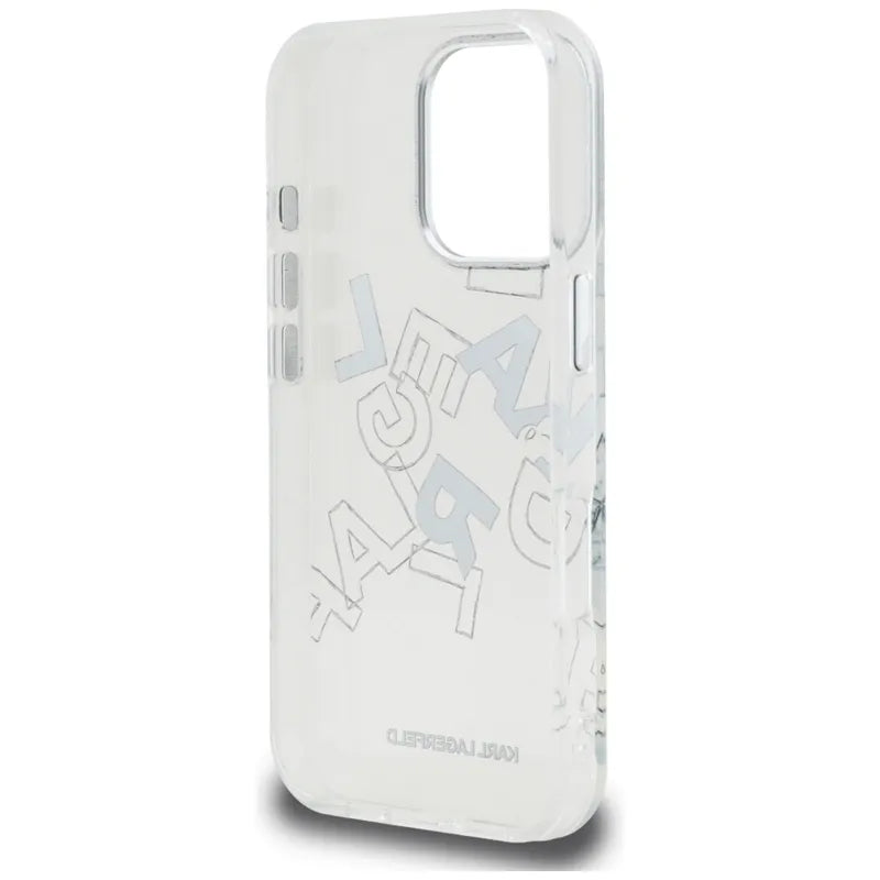 Karl Lagerfeld IML Sketched Graphic – dėklas iPhone 16 Pro (skaidrus)