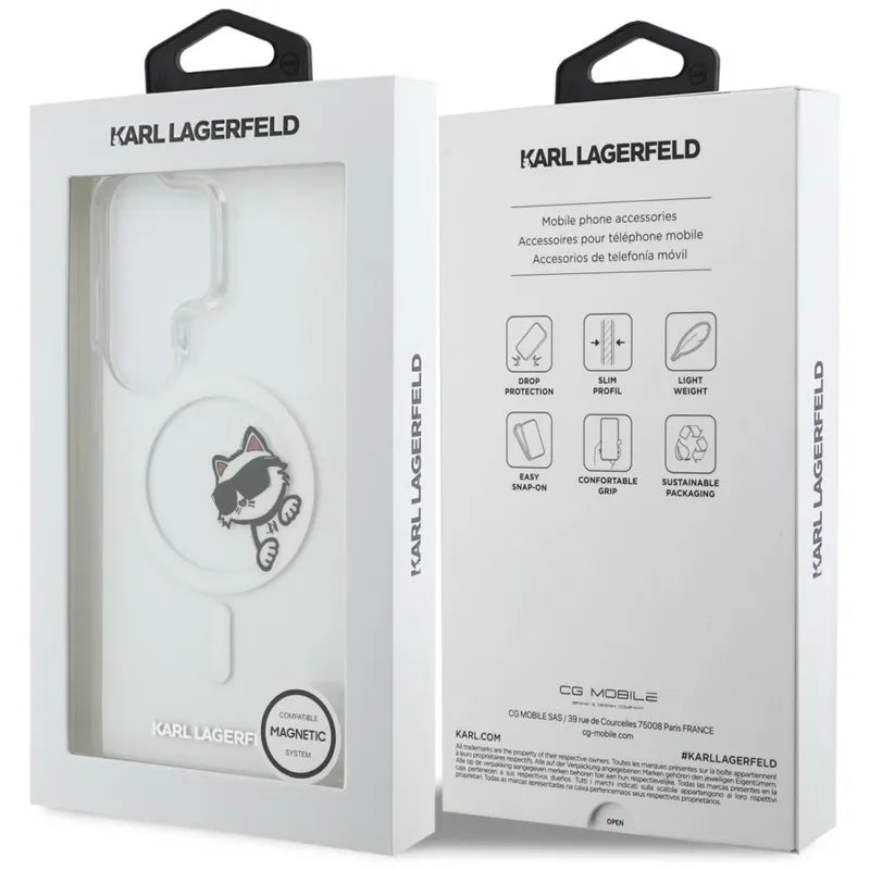 Karl Lagerfeld IML Peekaboo Choupette MagSafe – Samsung Galaxy S26 Ultra dėklas (skaidrus)