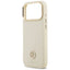 Guess Grained Strass Logo MagSafe - Dėklas iPhone 17 Pro Max (smėlio spalvos)