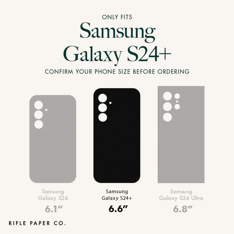Rifle Paper Clear – Samsung Galaxy S24+ dėklas (Petite Fleurs)