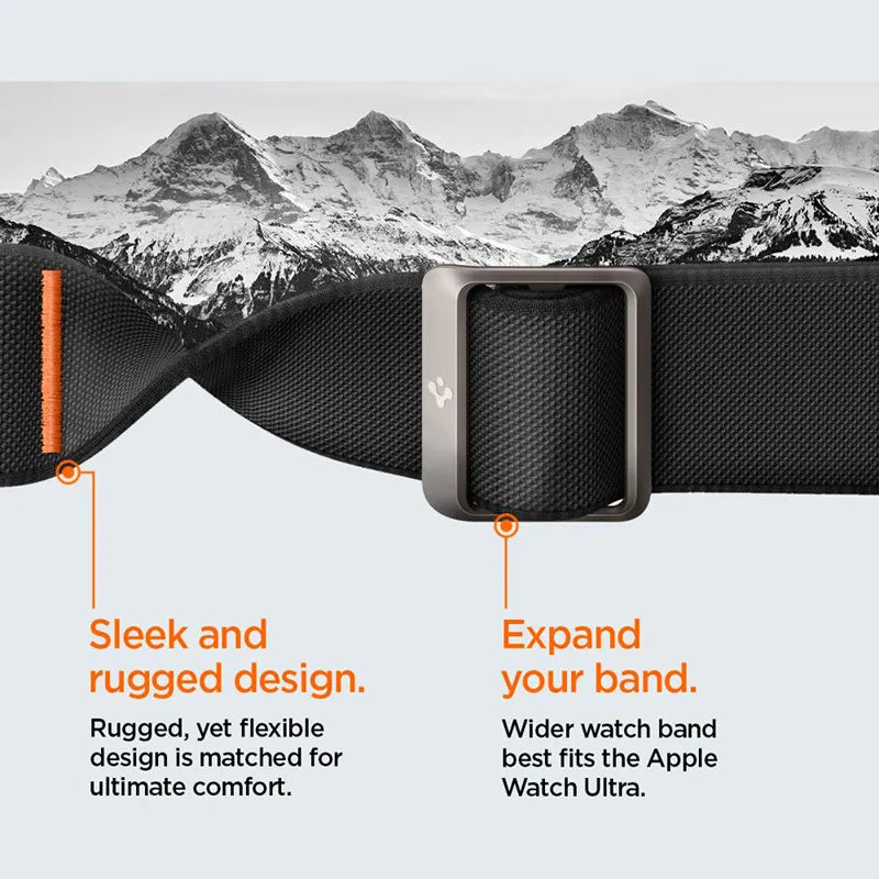 Spigen Lite Fit „Pro“ – dėklas su dirželiu, skirtas Apple Watch Ultra 1/2 49 mm (matinė juoda)