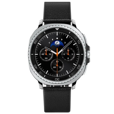 Spigen Enzo – natūralios odos dirželis Samsung Galaxy Watch 8 / 8 Classic 40 / 44 / 46 mm (juodas)